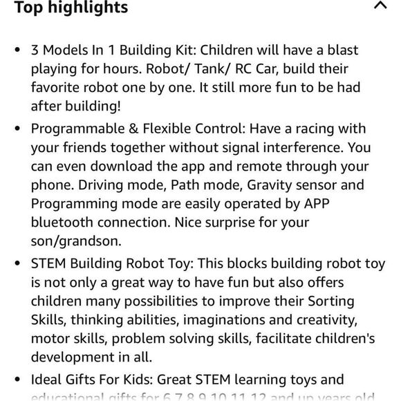 GILI Robot Building Remote Control Gift STEM Building Kit for Boys 8-12 - 3 in 1 - Picture 9 of 11